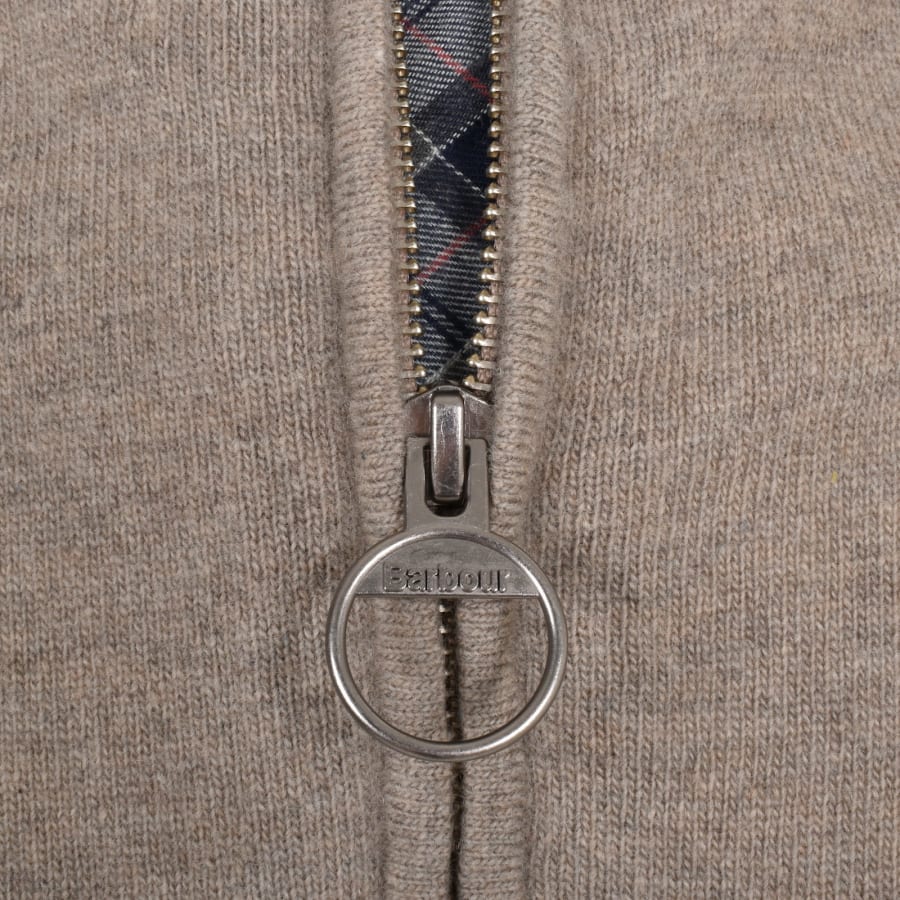 Barbour Marlow Wool Half Zip Knit Jumper Beige Mainline Menswear Denmark